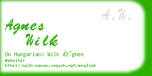 agnes wilk business card